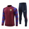 FC Barcelona Quarter Zip Trainingsanzüge Suit 2023-24 Rote Für Herren